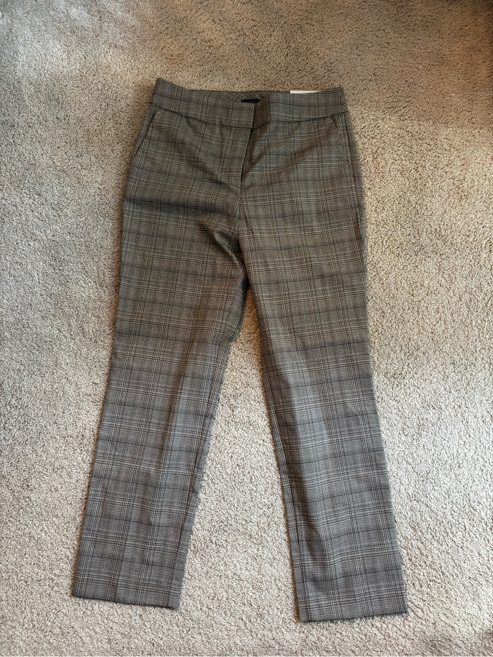 Ann Taylor Plaid Ankle Pants in Brown and Gray